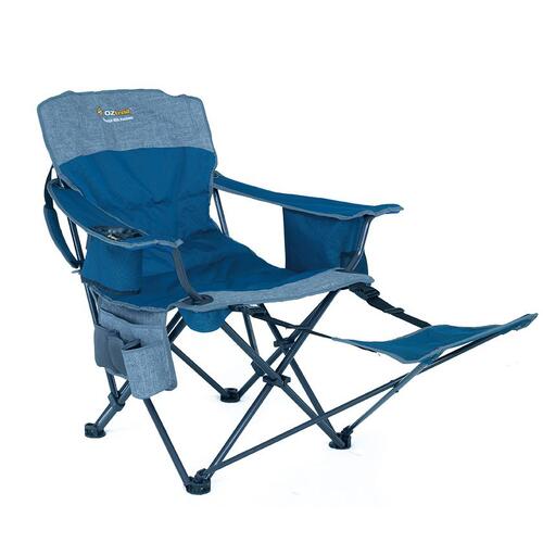 Monarch Arm Chair with Footrest - Blue