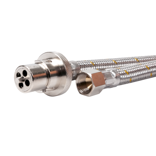 1200mm Bayonet - 3/8" SAEF Braided Gas Hose
