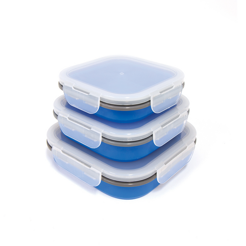 Popup Food Containers Blue 3 Pack