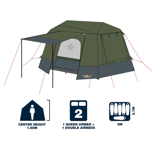 Fast Frame 6 Person Tent | 1500mm Waterhead Rating | Quick & Easy Set Up | Perfect For Small Families