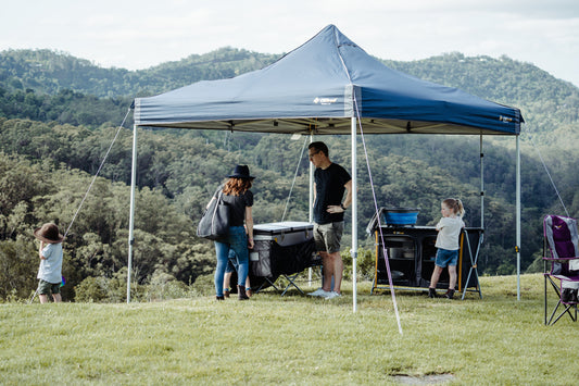 Hydroflow Deluxe 6x3m Gazebo | Heavy Duty Steel Frame | 300D Navy Canopy | Antiponding Bars