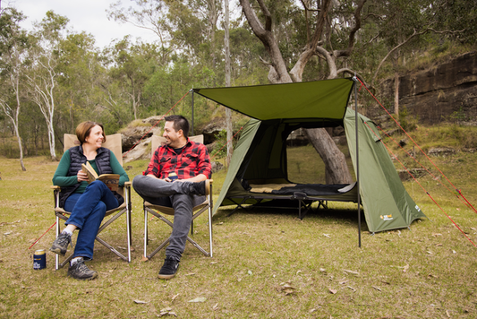 Easy Fold 2 Person Stretcher Tent | Heavy Duty Steel Frame | 1500mm Waterhead Rating | Compact Pack Size