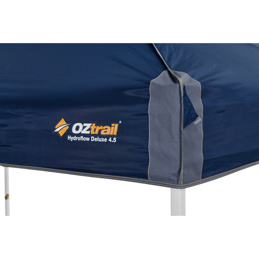 Hydroflow Deluxe 4.5x3m Gazebo | Heavy Duty Steel Frame | 300D Navy Canopy | Antiponding Bars