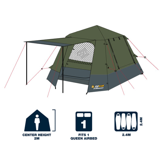 Fast Frame 4 Person Tent | 1500mm Waterhead Rating | Quick & Easy Set Up | Perfect For Small Families | 150D Flysheet