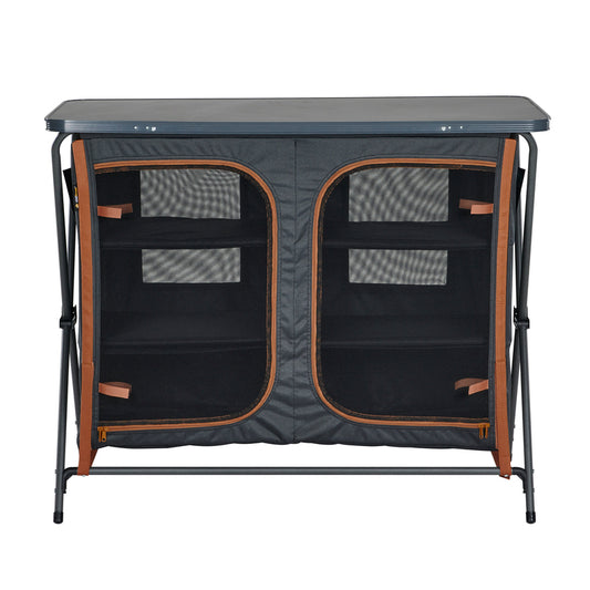 Deluxe Folding 3 Shelf Double Cupboard