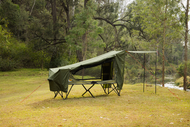 Easy Fold 1 Person Stretcher Tent | Heavy Duty Steel Frame | 1500mm Waterhead Rating | Compact Pack Size | 150kg Weight Rating