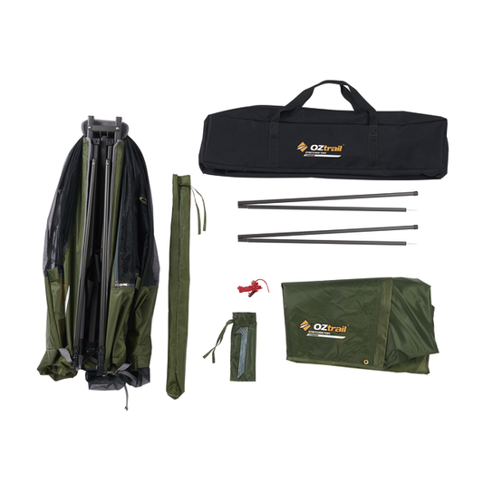 Easy Fold 1 Person Stretcher Tent | Heavy Duty Steel Frame | 1500mm Waterhead Rating | Compact Pack Size | 150kg Weight Rating