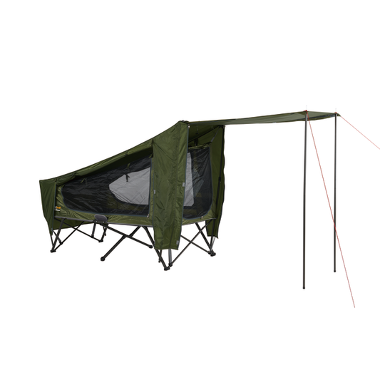 Easy Fold 1 Person Stretcher Tent | Heavy Duty Steel Frame | 1500mm Waterhead Rating | Compact Pack Size | 150kg Weight Rating
