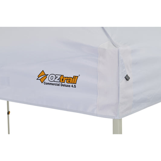 Commercial Deluxe 4.5x3m Gazebo | Perfect for Markets | 500D White Canopy | Antiponding Bars | HD Wheeled Bag